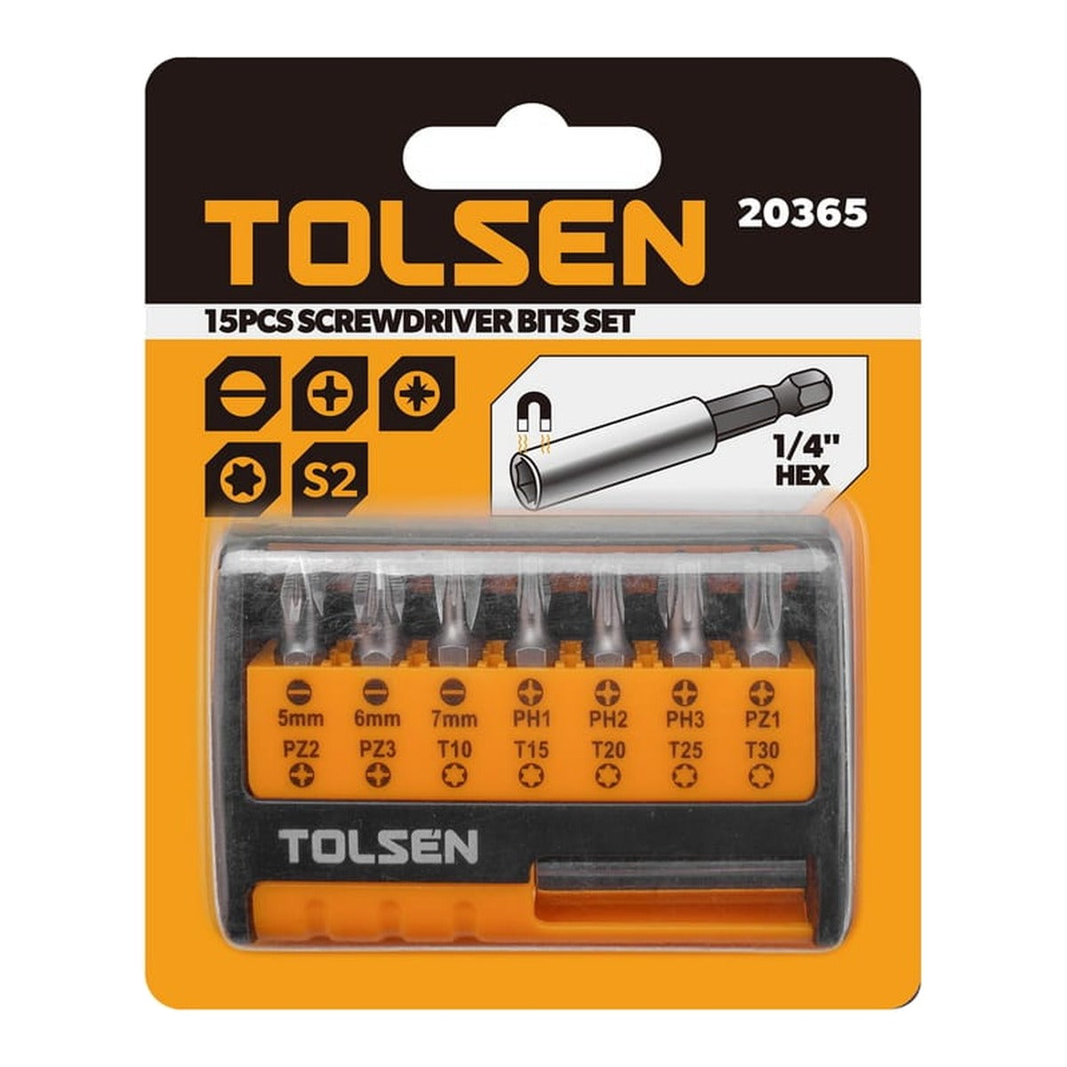 Tolsen Juego de 15 puntas de destornillador 20365