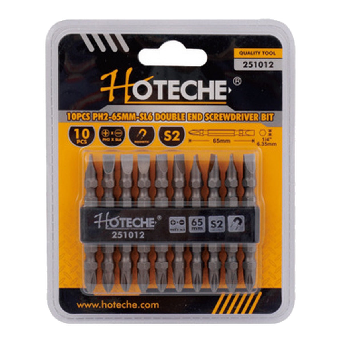 Hoteche Punta de destornillador doble extremo 10 piezas 251012