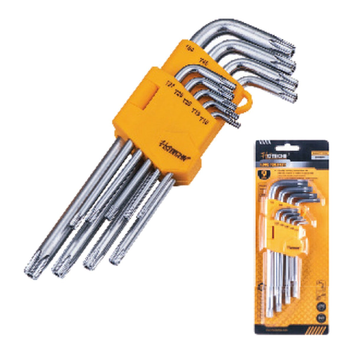 Hoteche Juego de llave L hexagonal larga 9 piezas 260809 (llave allen)