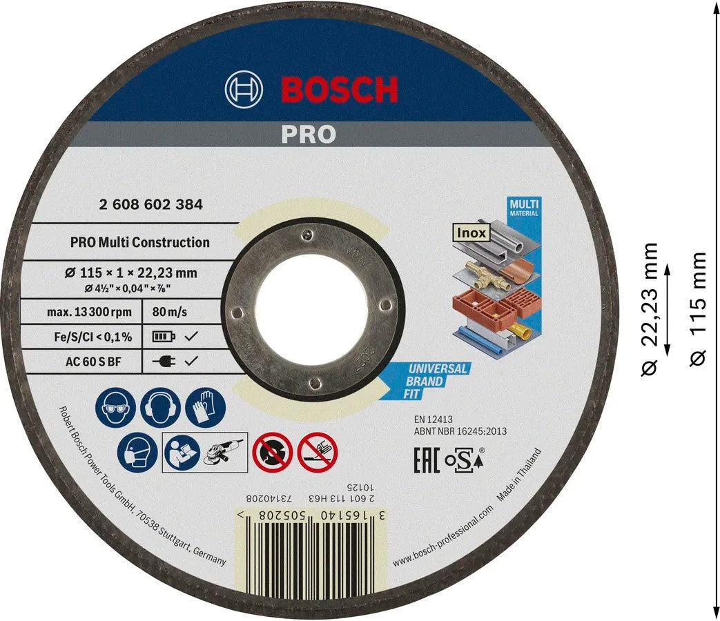 Bosch Disco multiconstruccion 4.1/2X1MM 2608602384