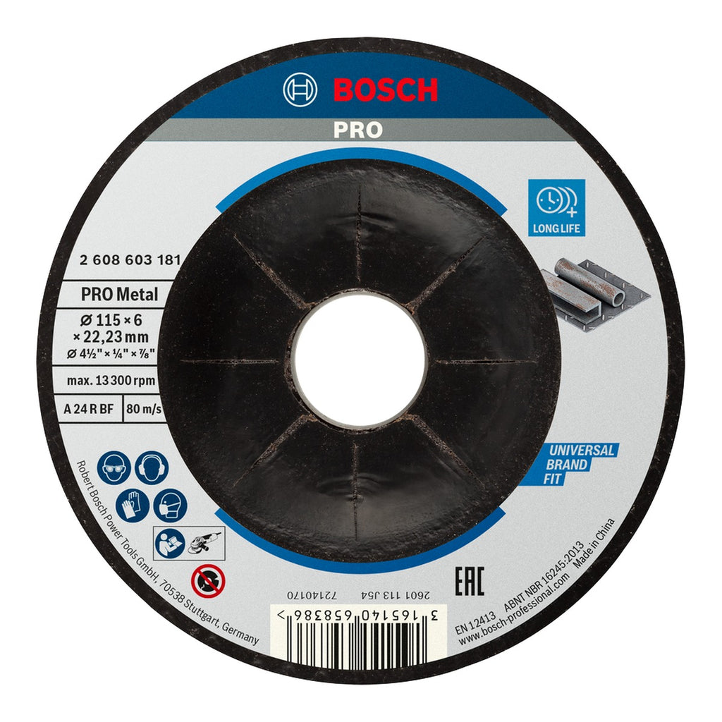 Bosch Disco para metal 4.1/2X1/4 2608603181 (6.4 mm)