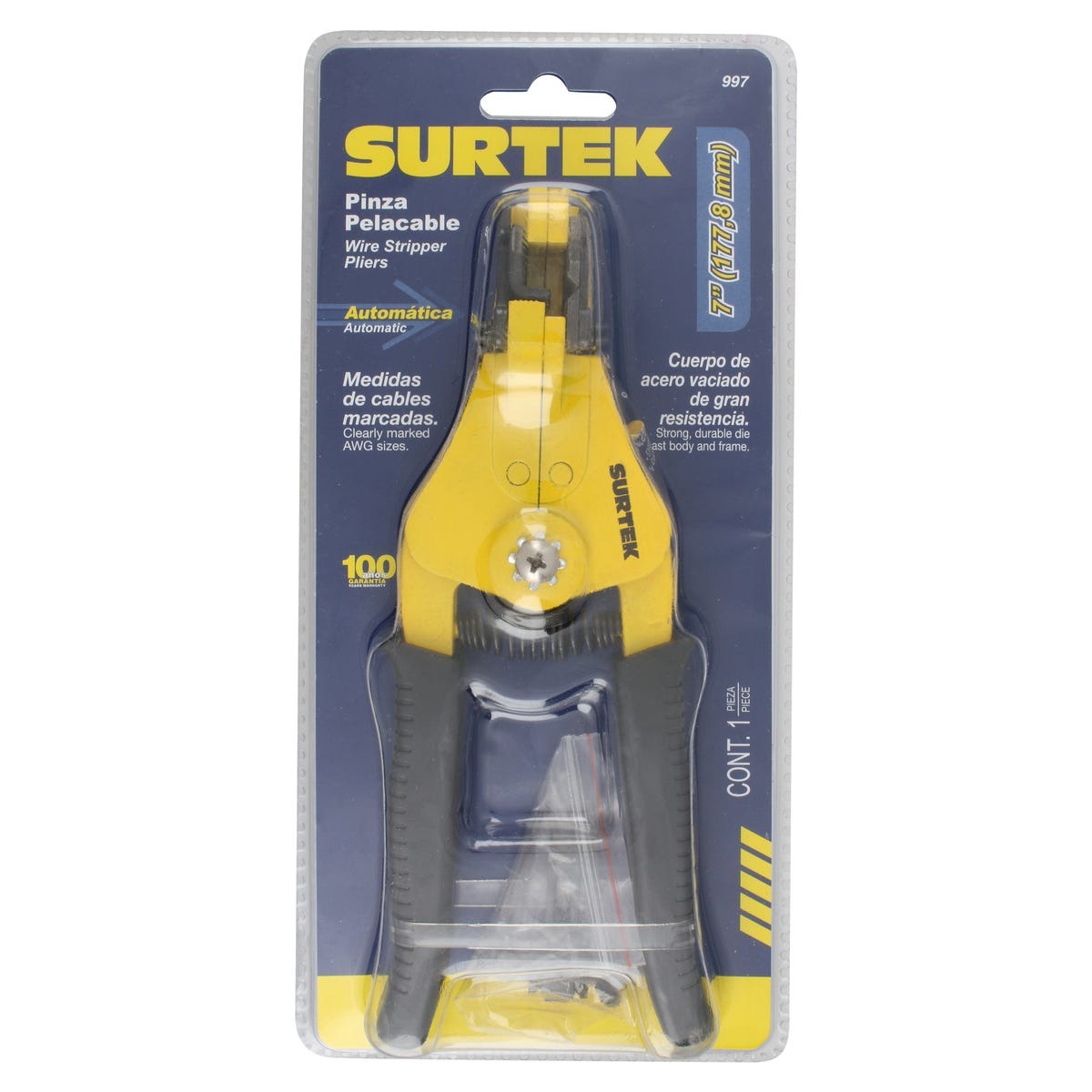 Surtek Pinza pelacable 8-22 AWG 7 automática