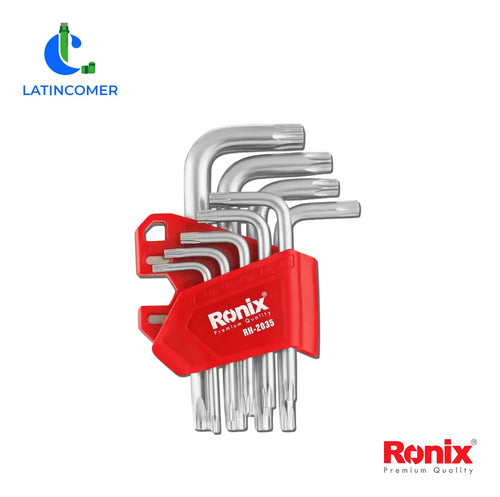Juego De Llaves Allen Set 9 Piezas Hexagonales Ronix Rh-2035 Gris