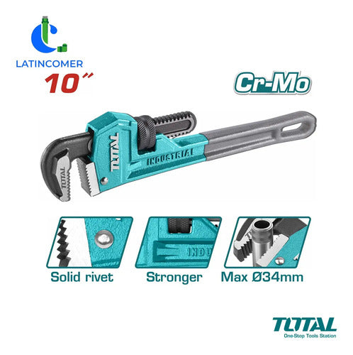 Llave De Tubo 10'' Con Mango Dieléctrico - Total Turquesa