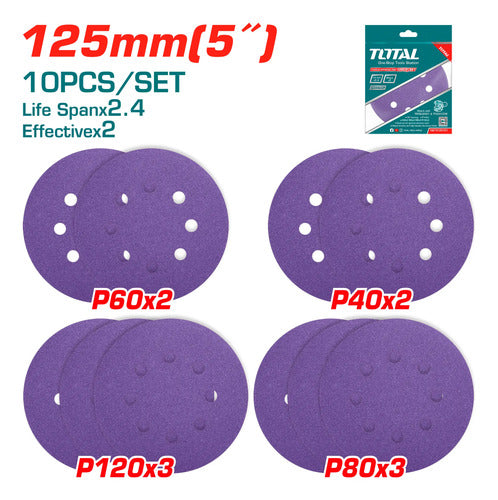 Discos De Lija Para Lijadora Orbital - Pack 10 Discos Violeta