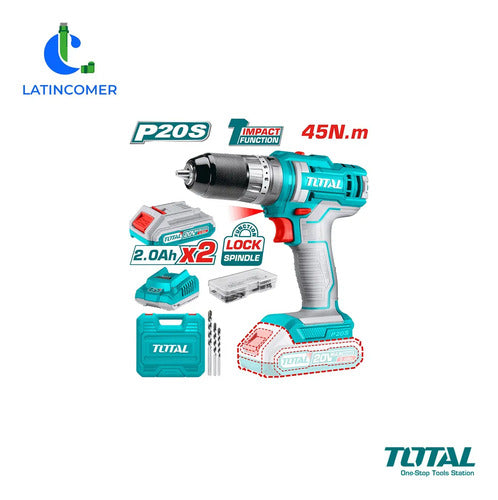 Taladro De Impacto Inalámbrico 20v - Total Tools Azul Petróleo 50 60hz