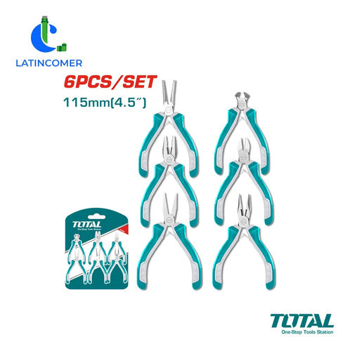 Juego De Alicates Y Pinzas 6pzas Marca Total