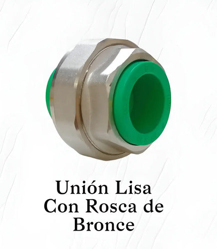 Unión Lisa Con Rosca De Bronce De 32 Mm