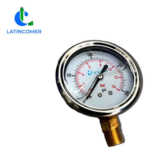 Manómetro De 0-300 Psi En Baño De Glicerina Made In Usa