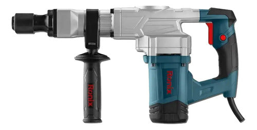 Martillo Demoledor 1100w Ronix Eléctrico 110v 2 Cinceles Azul Petróleo