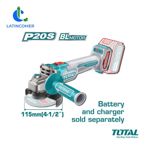 Esmeril Amoladora Angular Inalambrica 20v Total Turquesa