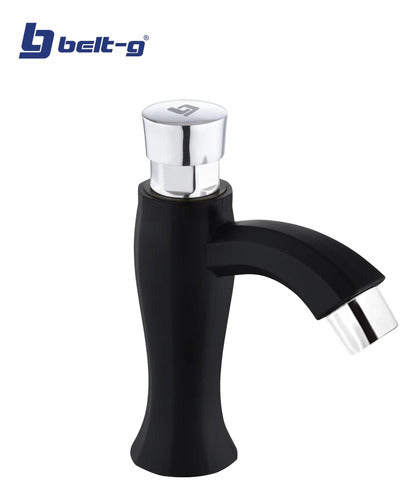Llave Lavamanos Individual Push Bottom Black Abs Plus Belt-g