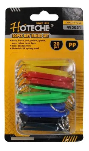 Juego De 20 Llaveros 6 Colores Hoteche