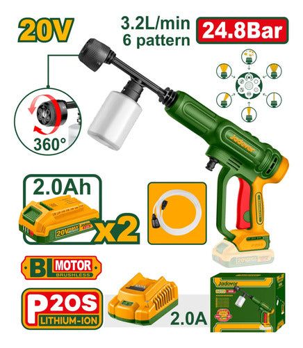 Hidrojet Inalámbrico 20v 24,8 Bar 3,2 L/min Jadever