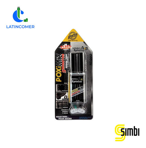 Soldadura Epóxica 5min Jeringa Poximix Color Negro