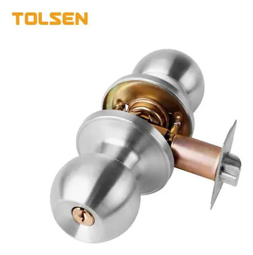 Cerradura Pomo Acero Inox Satinado Tolsen Plateado