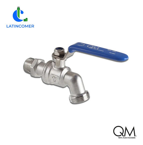 Llave De Batea O Chorro Quality Metal Acero Inoxidable Qm