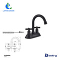 Grifo Lavamanos Pico Cisne Oval Cross Black Abs Plus Negro Mate