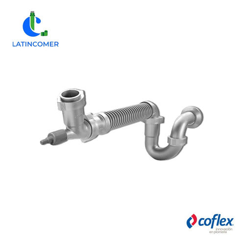 Sifon Fregadero Lavamanos Coflex Plateado