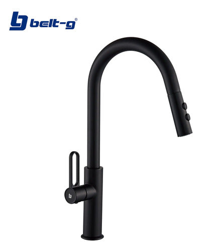 Grifo Fregadero Monomando Prestige Extensible Black Belt-g