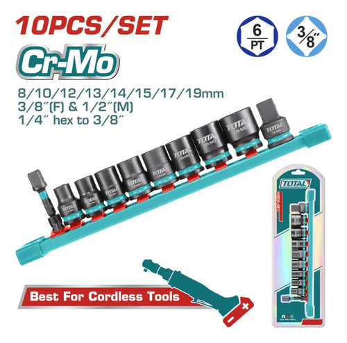 Dados De Impacto 3/8 Cr-mo. Set 10 Piezas 8-14mm