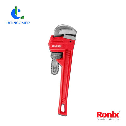Llave De Tubo Inglesa De 12 Pulgadas Ronix Rh-2552 Ajustable Rojo