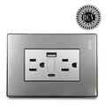 Toma Doble Con Puertos Usb Y Tipo C Plata