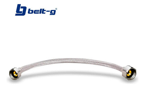 Canilla Flexible 1/2 X 5/8 X 40cm Malla De Acero. Gri-1942 Plateado