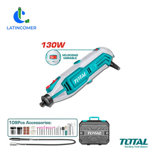 Rotamil 130w, Boquilla 1/8 (mini Amoladora) - Total Azul Petróleo