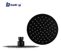 Regadera Anticalcarea 8 Ultra Plana Redonda Black Negro Mate
