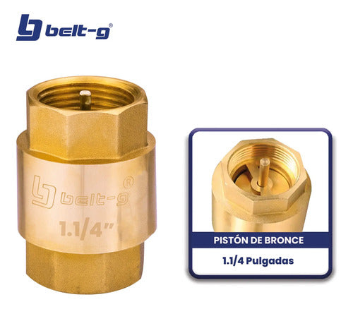 Valvula Check 1.1/4 Piston De Bronce Belt-g