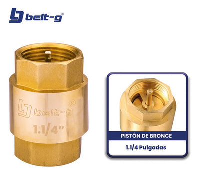 Valvula Check 1.1/4 Piston De Bronce Belt-g