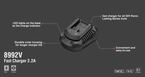 Cargador Rápido 20v 2.2a (110v) Ronix