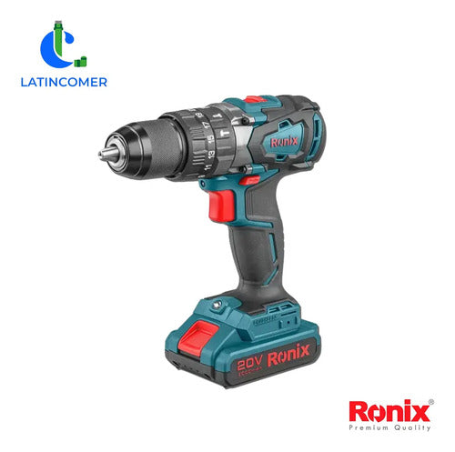Taladro Destornillador Percutor Ronix Inalámbrico 20v 1/2 Azul Petróleo