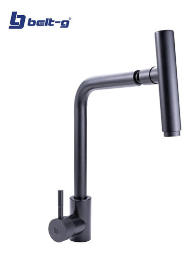 Grifo Fregadero Monomando Liberty Giratorio Black -gri-1542 Negro Mate