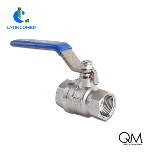 Llave De Paso 3/4 Quality Metal Acero Inoxidable Sanitaria