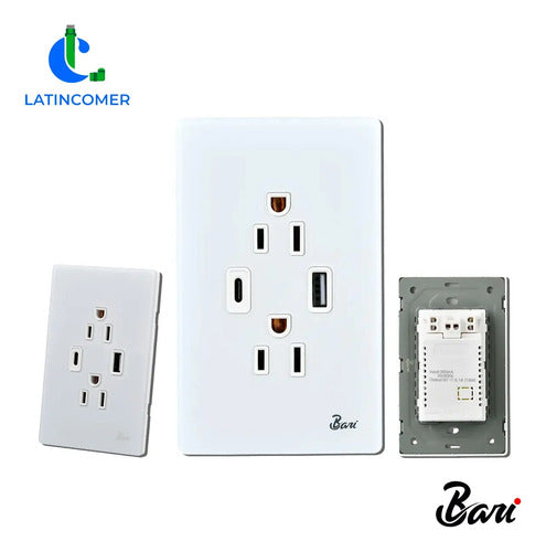 Bari Serie Neve - Toma Corriente Doble Usb