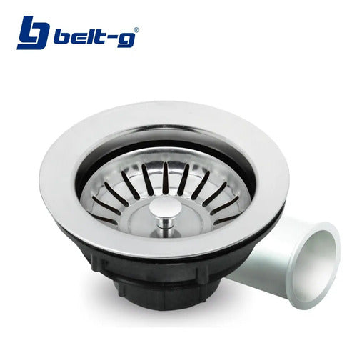 Desague Fregadero Acero Plastico ( De Lujo ). Gri-0040