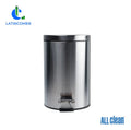 Papelera Metalica Con Tapa Pedal De 12l Plateado