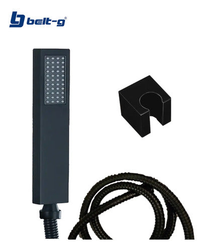 Ducha Telefono Rectangular Metalica Black - Gri-0368