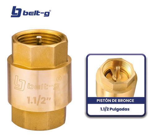 Valvula Check 1.1/2 Piston De Bronce Belt-g