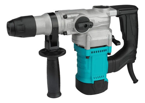 Rotomartillo De 1500w 25mm De Tres Funciones Industrial Azul Petróleo 50hz/60hz