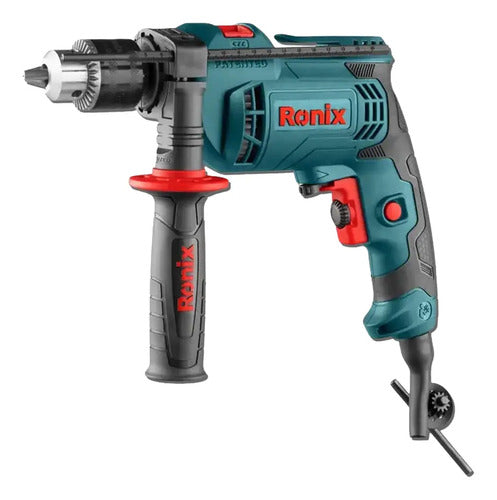 Taladro Percutor 600w 1/2 Ronix De Impacto Reversible Azul Petróleo 50/60hz