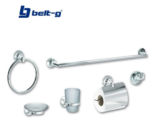 Accesorios Para Baño 6 Pzas. Cromado Mod.104 - Gri-1867 Plateado