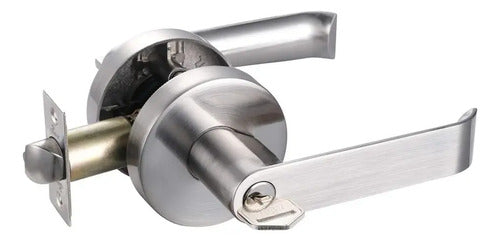 Cerradura De Palanca Plana Brushed Habitación Bari Plateado