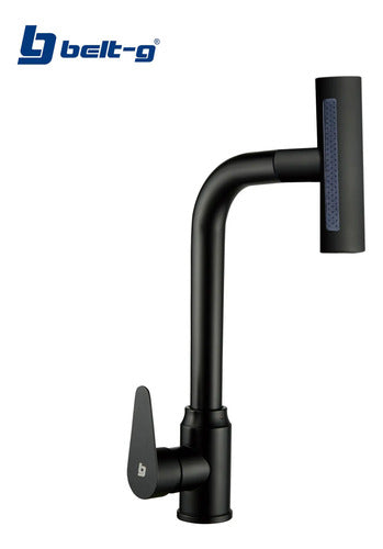 Grifo Fregadero Monomando Glow Extensible Twist Black Belt-g
