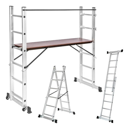 Escalera Tipo Andamio Reforzada Marca Exxel