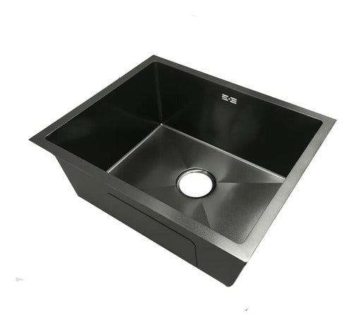 Fregadero Una Tina Acero Inoxidable Negro Bajo Tope 55x45x22