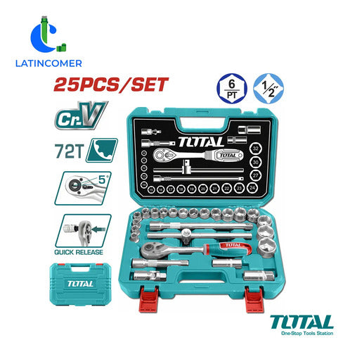Ratchet De 1/2 Con Juego De Dados 25 Piezas - Total