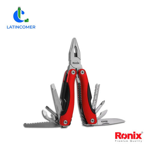 Alicate Multifuncional Ronix Rh-1191 Navaja Multiuso Estuche Rojo